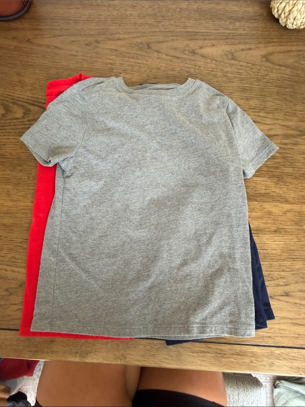 Bundle of 3 Cat & Jack Kids Crew Neck T-Shirt Pack - Red, Gray, Navy - Picture 5 of 5